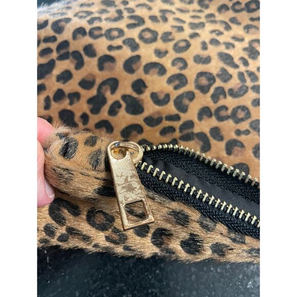 Cheetah Felted clutch, wristlet or cosmetic bag 11" X 9" - Picture 5 of 7